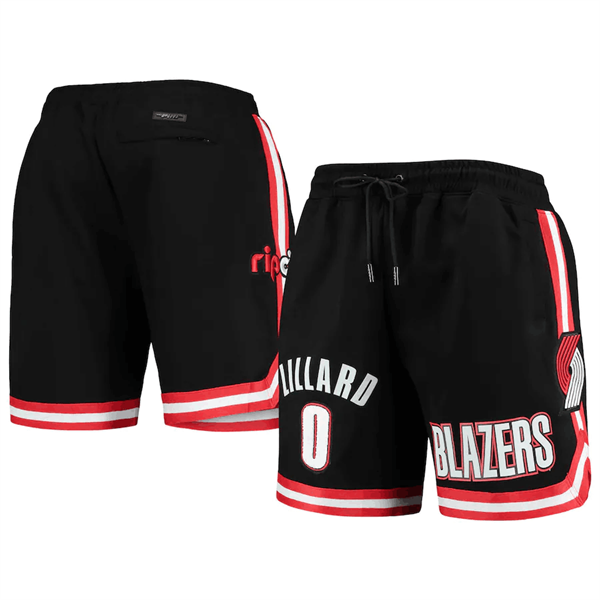 Men's Portland Trail Blazers #0 Damian Lillard Black Shorts